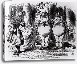 Постер Тениель Джон Tweedledum and Tweedledee, illustration from 'Through the Looking Glass', by Lewis Carroll, 1872