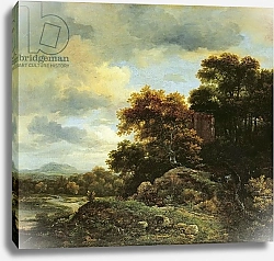 Постер Русдал Якоб Landscape with Wooded Hillock