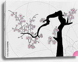Постер Искривленное цветущее дерево 