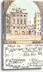 Постер Школа: Немецкая школа (19 в.) The Leipzig Gewandhaus with a piece of music by Felix Mendelssohn
