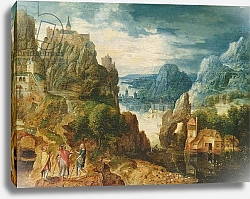 Постер Валкенборх Лукас Mountainous Landscape with the Road to Emmaus, 1597