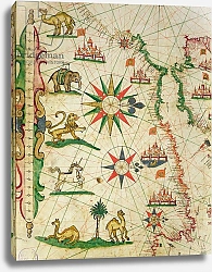 Постер Прунс Пьетро (карты) The North African Coast, from a nautical atlas, 1651