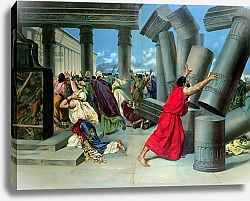 Постер Школа: Немецкая школа (19 в.) Samson and Delilah and the destruction of the Temple