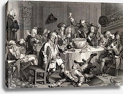 Постер Хогарт Уильям A Midnight Modern Conversation, from 'The Works of William Hogarth', published 1833