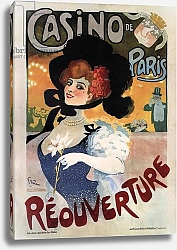 Постер Poster advertising the reopening of the Casino de Paris
