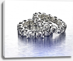 Постер Два обручальных кольца с бриллиантами