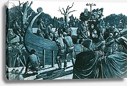 Постер Хук Ричард (дет) Artist's impression of the Anglo-Saxon ship-burial at Sutton Hoo
