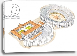 Постер Азнар Ценамор Фернандо Roman theatre and amphitheatre. Reconstruction. Merida, Spain