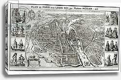Постер Мериан Мэтьюс Bird's Eye Plan of Paris, 1615