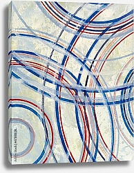 Постер Абстракция с красными и синими лугами