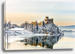 Постер Польша. Замок Niedzica Castle. Зима