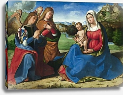 Постер Превитали Андреа Дева Мария и младенец с двумя ангелами