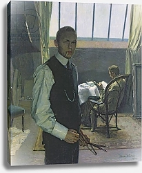 Постер Нолкен Франц Self Portrait in the Studio, 1904