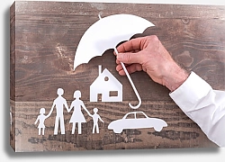 Постер Страхование для машины, дома и семьи