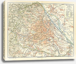 Постер Карта окрестностей Вены, конец 19 в. 2