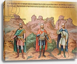 Постер Школа: Русская 19в. Grand Princes Rurik, Igor and Sviatoslav, mural by Palekh masters in the Faceted Chamber, 1882