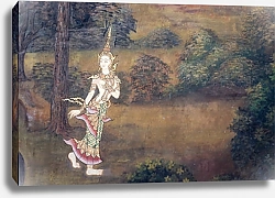 Постер Картина Рамаяна на стене в храме Таиланда #12