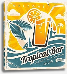 Постер Ретро-плаката для тропического бара
