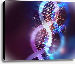 Постер Молекула ДНК в технологичном стиле