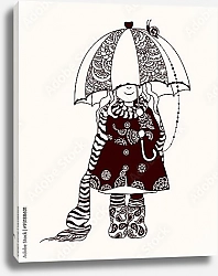 Постер Девочка под зонтиком