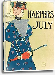Постер Advertising Poster for Harper's New Monthly Magazine,  July 1896,  pub. 1896