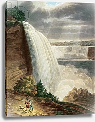Постер Беннет Х. Дж. Niagara Falls, part of the American Fall from the Foot of the Stair Case, engraved by J. Hill