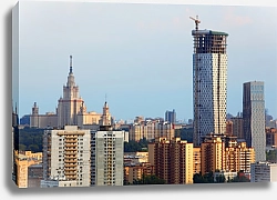 Постер Современные многоэтажные жилые здания в Москве, Россия