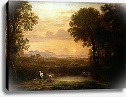Постер Лоррен Клод (Claude Lorrain) Landscape at Dusk