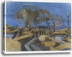 Постер Нэш Поль Shelling the Duckboards, from British Artists at the Front, Continuation of The Western Front, 1918