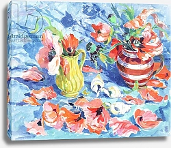 Постер Ллойд Элизабет (совр) Poppies in a Red-Striped Jug
