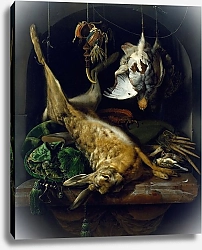 Постер Виникс Ян Still Life of a Dead Hare, Partridges, and Other Birds in a Niche 