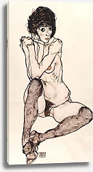 Постер Шиле Эгон (Egon Schiele) Сидящая обнаженная 2