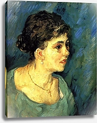 Постер Ван Гог Винсент (Vincent Van Gogh) Портрет женщины в голубом