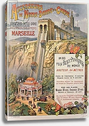 Постер Школа: Французская Poster advertising the elevator of Notre-Dame de la Garde, Marseilles, c.1900