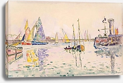 Постер Синьяк Поль (Paul Signac) Парусники в гавани Сабль д Олон