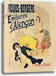 Постер Шере Жюль Reproduction of a poster advertising 'Emile d'Alencon', every evening at the Folies-Bergeres, 1893