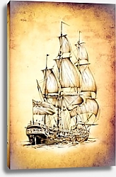 Постер Античный корабль