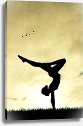 Постер Йога на фоне заката