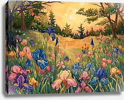 Постер Art Nouveau irises