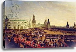 Постер Шварц Густав Military parade during the Coronation of Alexander II in the Moscow Kremlin on the 18th February 1855, 1856
