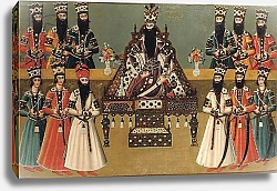 Постер Школа: Иранская Fath 'Ali Shah and his immediate courtiers, c.1815