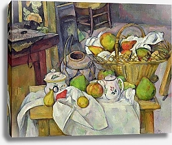 Постер Сезанн Поль (Paul Cezanne) Still life with basket, 1888-90