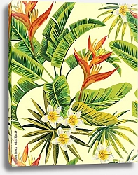 Постер Тропические экзотические цветы и растения
