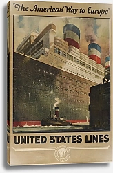 Постер Пайк Р. С. The American Way to Europe; United States Lines
