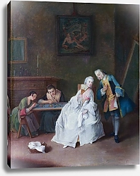 Постер Лонги Пьетро A Lady receiving a Cavalier
