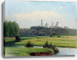 Постер Кондратенко Гавриил Летний пейзаж. Вид на монастырь. 1880-е