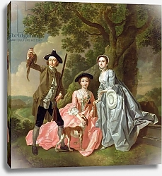 Постер Хейман Франсис George Rogers with his Wife, Margaret, and his Sister, Margaret Rogers, c.1748-50