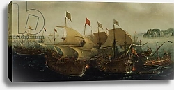 Постер Врум Корнелис A Sea Action, possibly the Battle of Cadiz, 1596