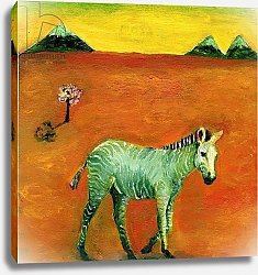Постер Садбери Джиджи (совр) Green Zebra and Cherry Tree, 2005 ,