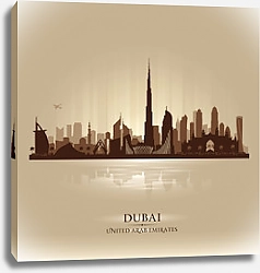 Постер Дубай, ОАЭ. Силуэт города